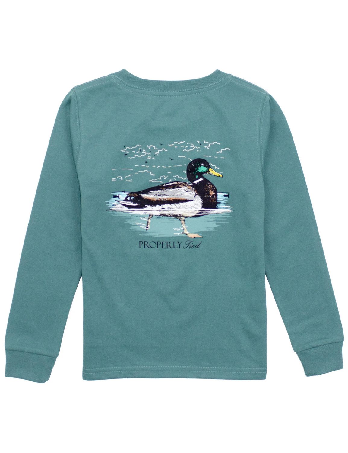 Swimming Mallard LS Marine Green