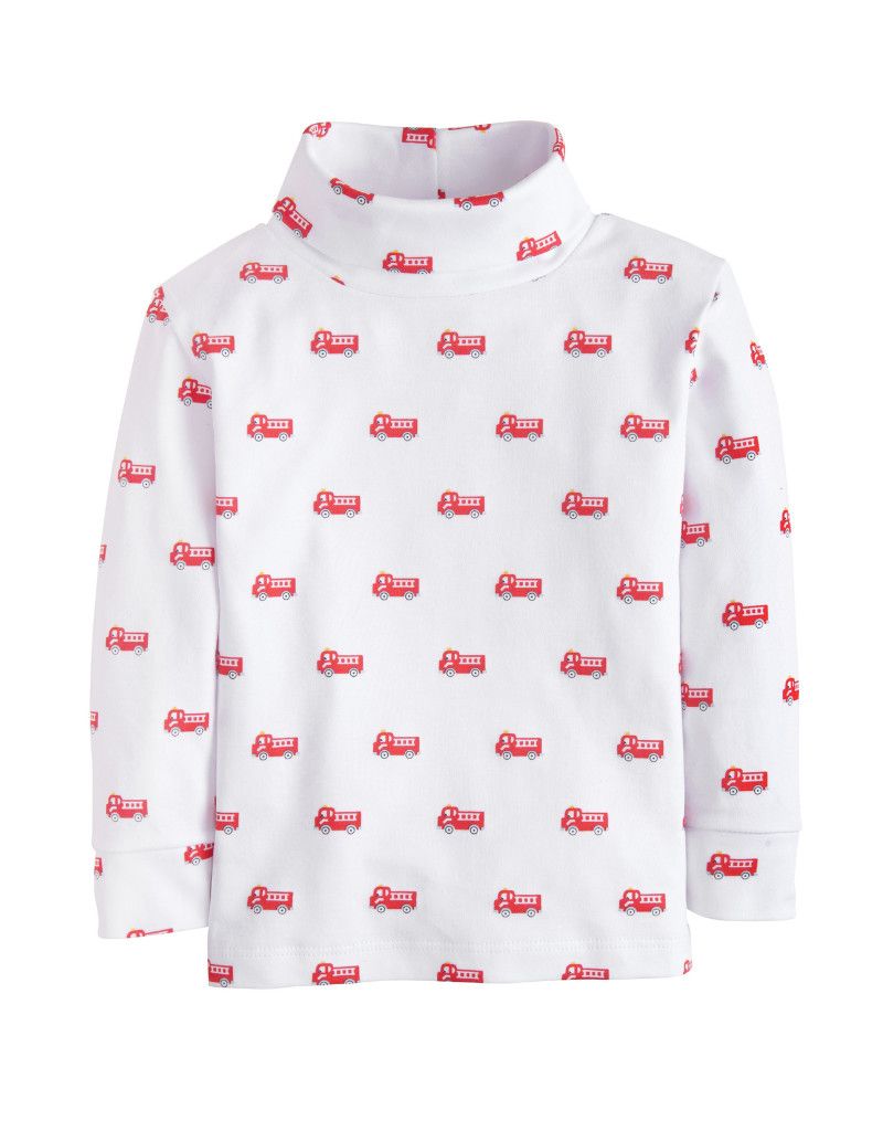 Fire Truck Printed Turtleneck