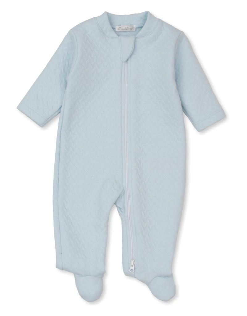 Classic Jacquard Zip Footie, Blue