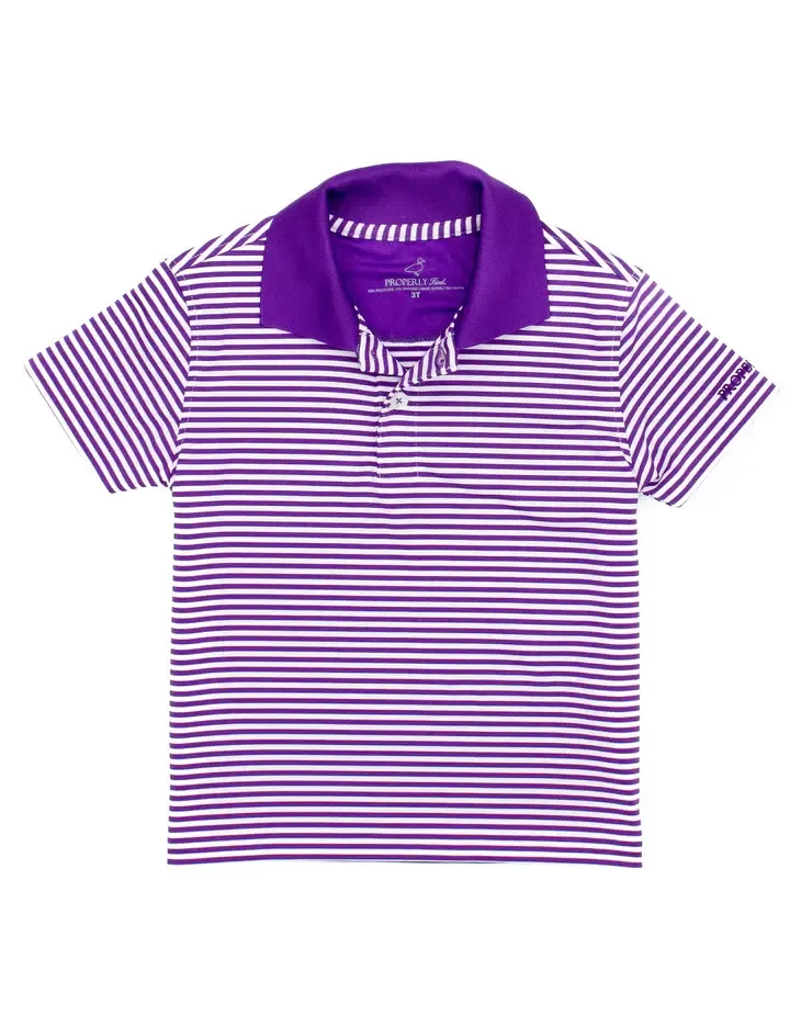 Dallas Performance Polo Purple Stripe