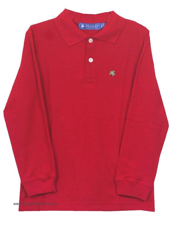 Long Sleeve Red Polo