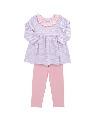 Purple and Pink Bow Legging Set