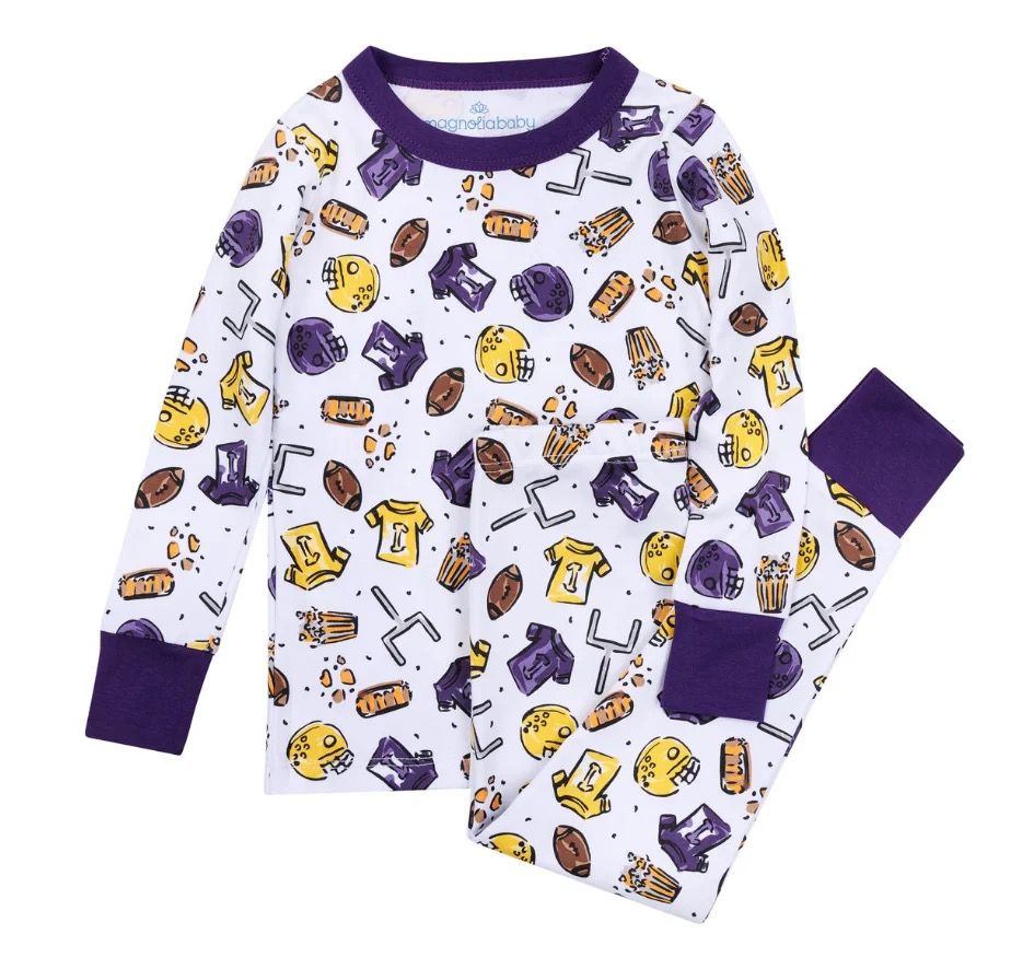 Future Draft Picks Toddler Long Pajamas, Purple/Gold