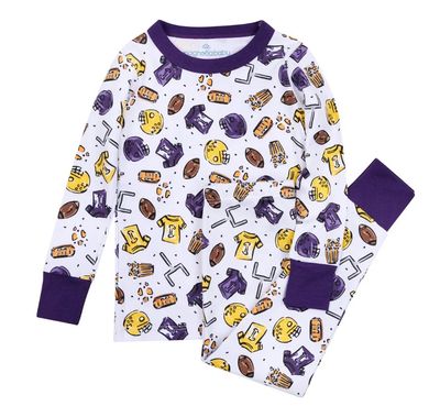 Future Draft Picks Toddler Long Pajamas, Purple/Gold