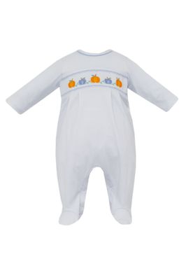 Blue Check, Knit Pumpkin Footie
