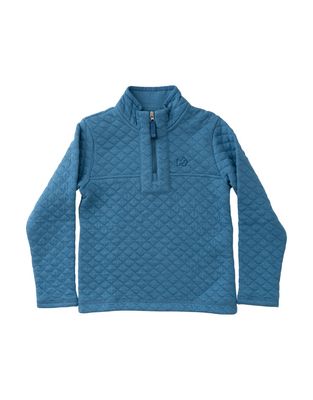Quilted Zip Pullover, Copen Blue