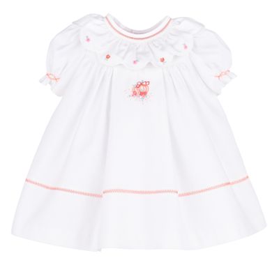 Pumpkin Ruffle Dress, White