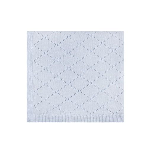 Blue Diamond Pointelle Knit Blanket