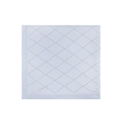 Blue Diamond Pointelle Knit Blanket