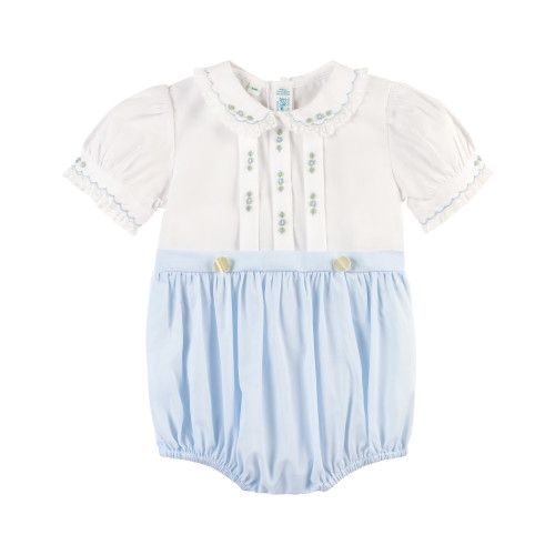 Girls Mock 2-Piece Romper, Blue