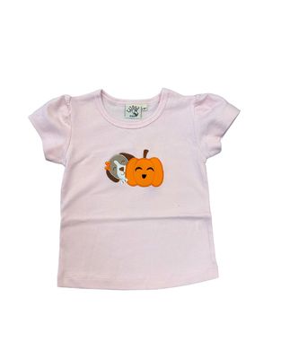 Pink Top, Pumpkin and Dog