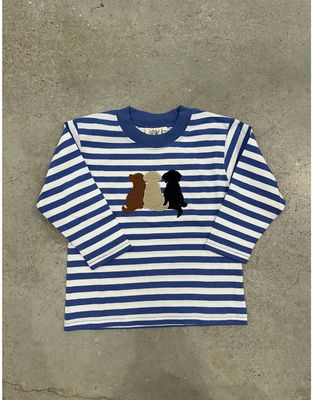 Chambray Stripe LS Shirt with Lab Trio