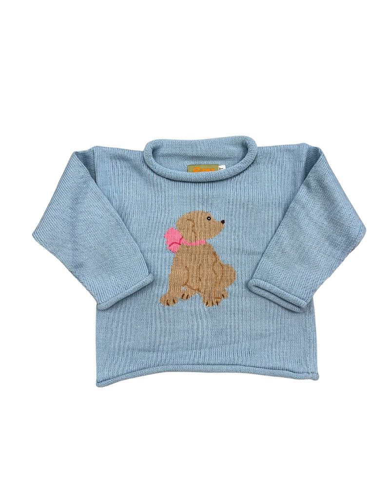 Light Blue Roll Neck Sweater with Lab