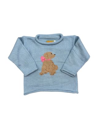 Light Blue Roll Neck Sweater with Lab