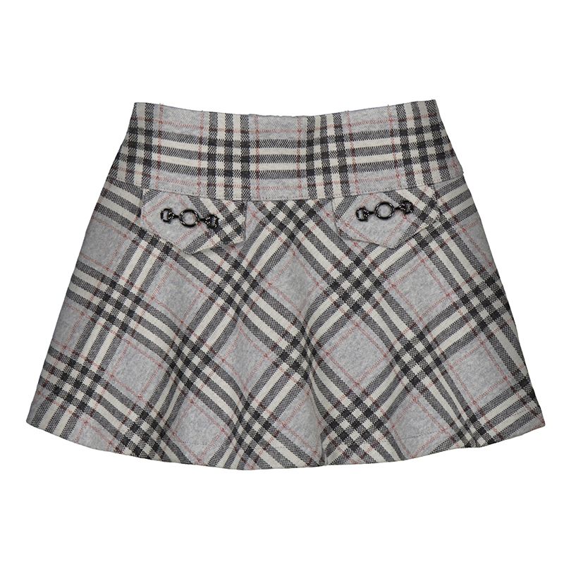 Jacquard Knit Skirt, Silver