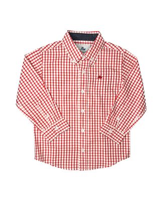 Long Sleeve Dress Shirt - Red/White