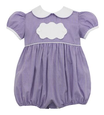Purple Gingham Bubble with Scallop Tab