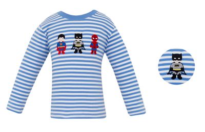 Super Heroes, Blue Knit Stripe Shirt
