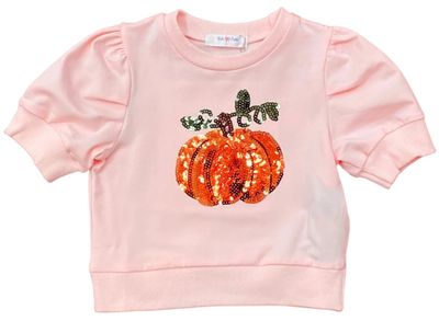 Pumpkin Pink Puff Sleeve Shirt