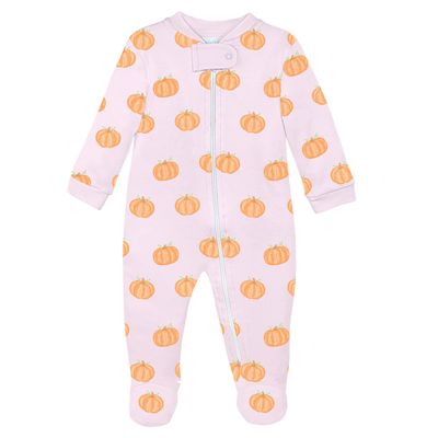 Halloween Pumpkin Footie, Pink