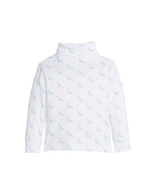 Blue Dinosaur Printed Turtlenuck