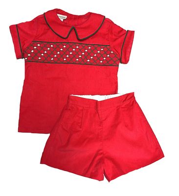 Red Cord Short Set, Christmas