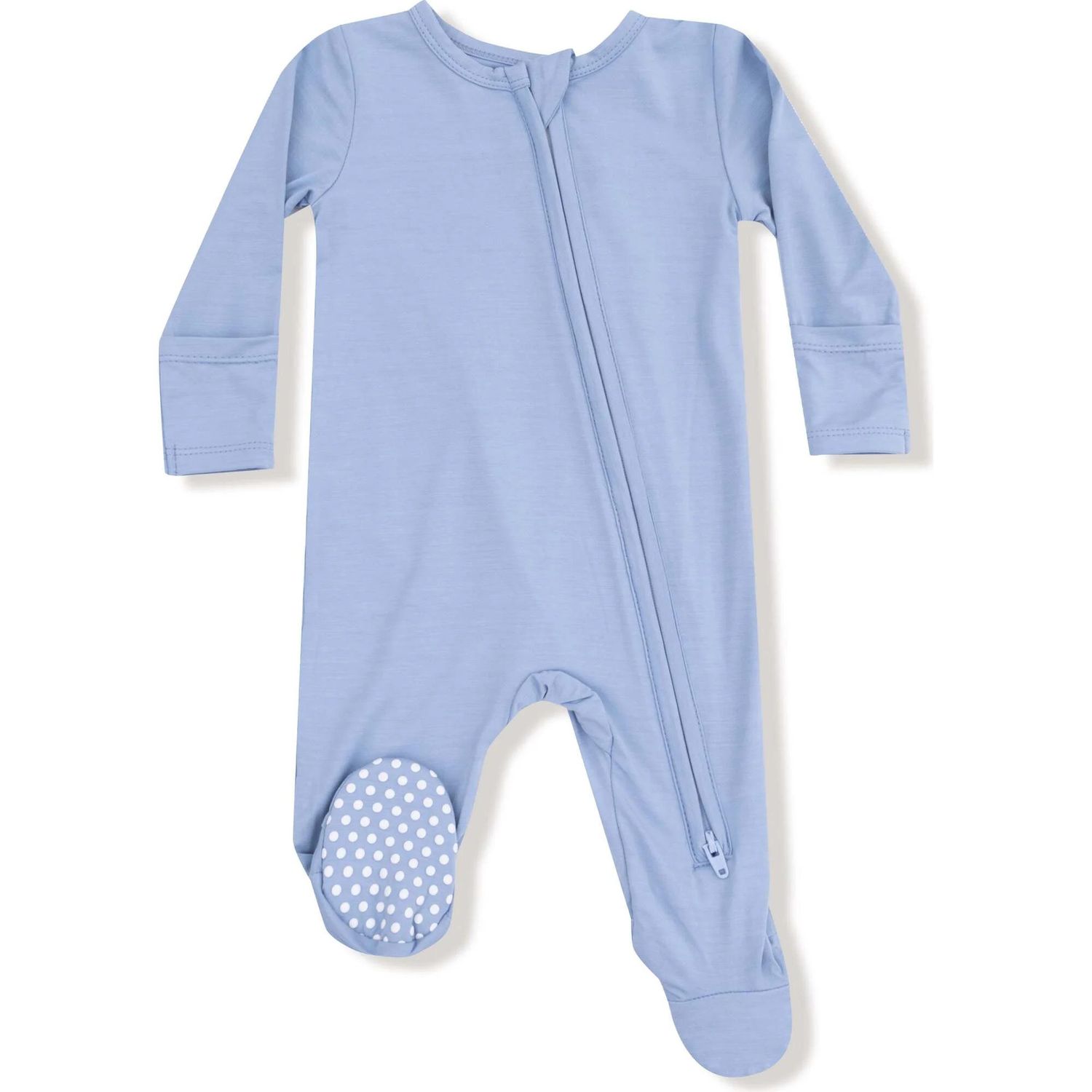 Basics - Soft Chambray - 2 Way Zipper Footie