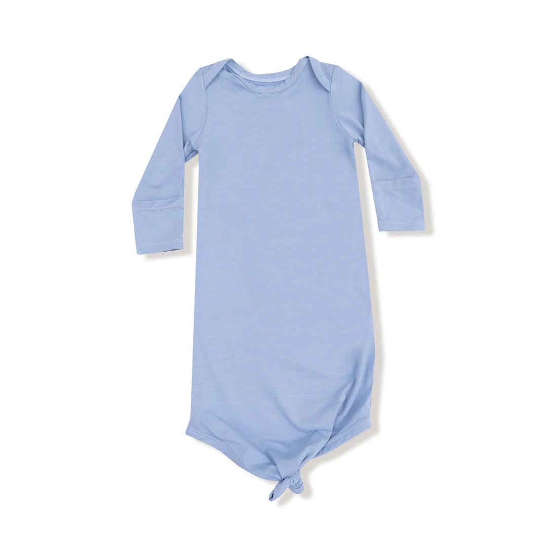 Basic Knotted Gown, Soft Chambray 0-3m