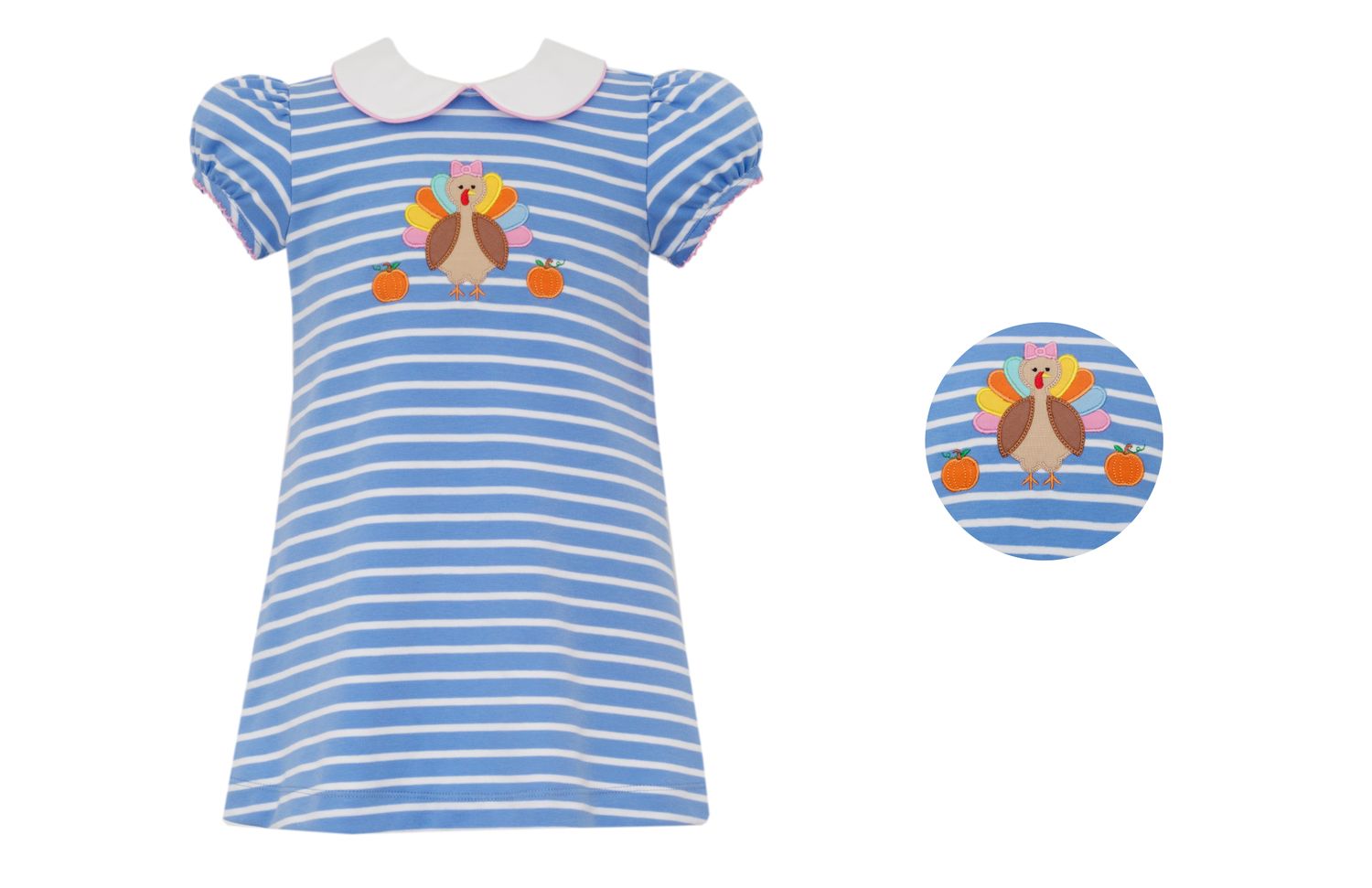 Blue Stripe Girls Dress, Turkey
