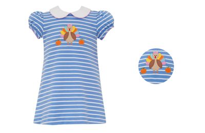 Blue Stripe Girls Dress, Turkey