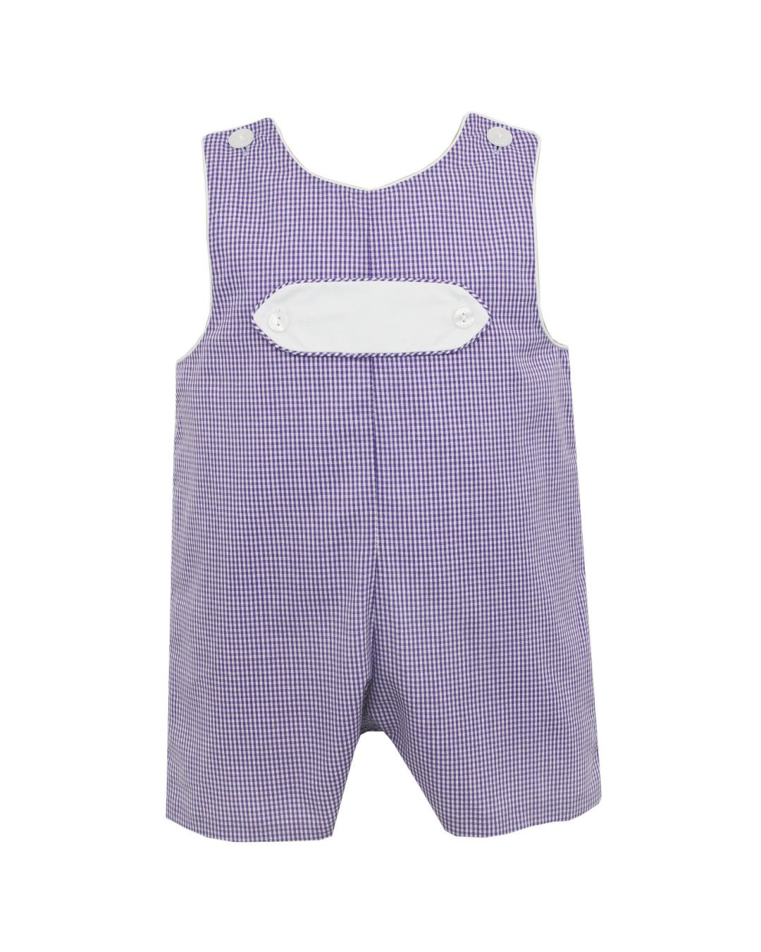 Purple Gingham Jon Jon with Tab