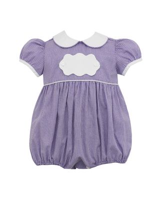 Purple Gingham Bubble with Scallop Tab