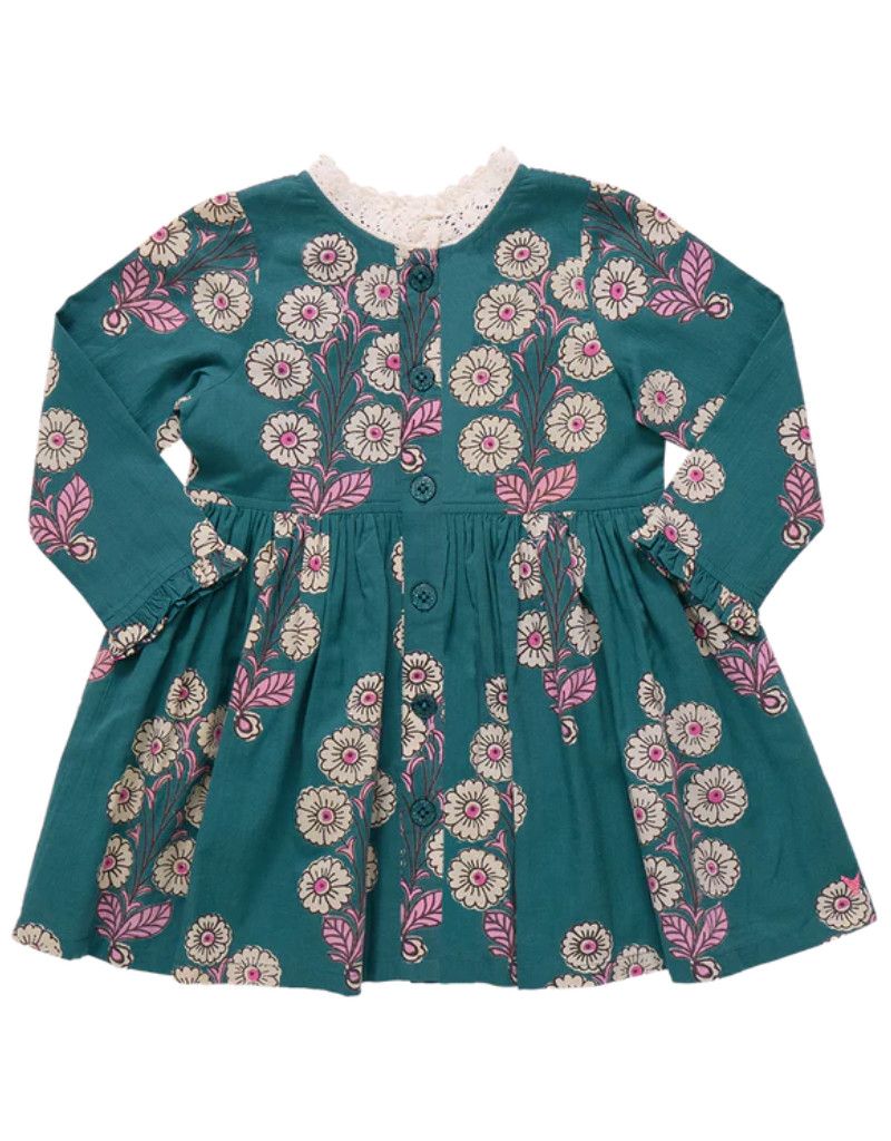 Autumn Dress, Evergreen Buttercup Floral