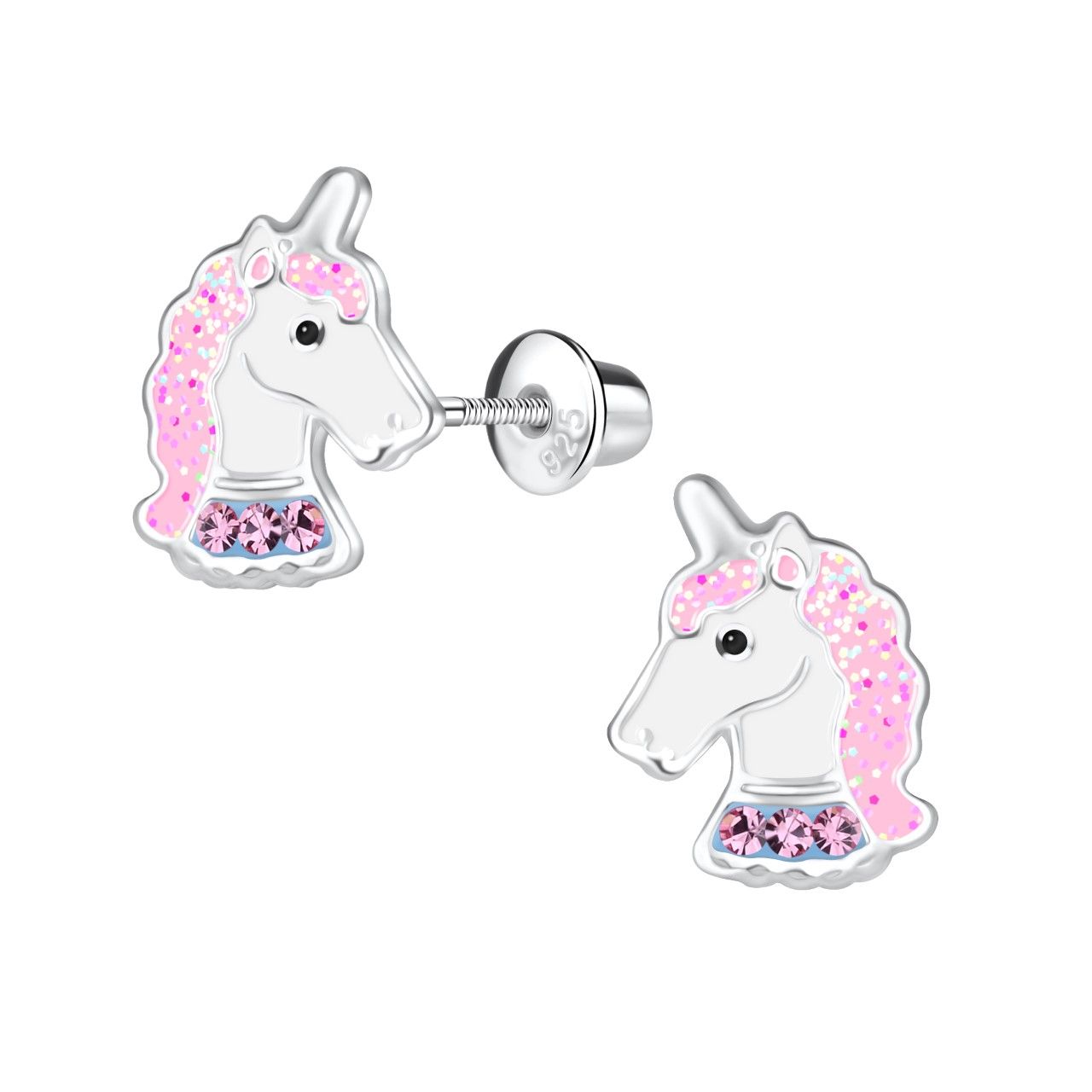 Sterling Silver Unicorn Earrings