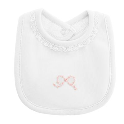 Pretty Bows Bib Lace Trim, White