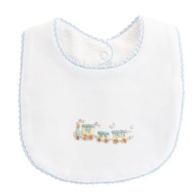 Little Train Bib w/Crochet Trim