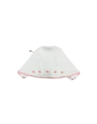 Bows and Roses Bonnet with Crochet Trim NB