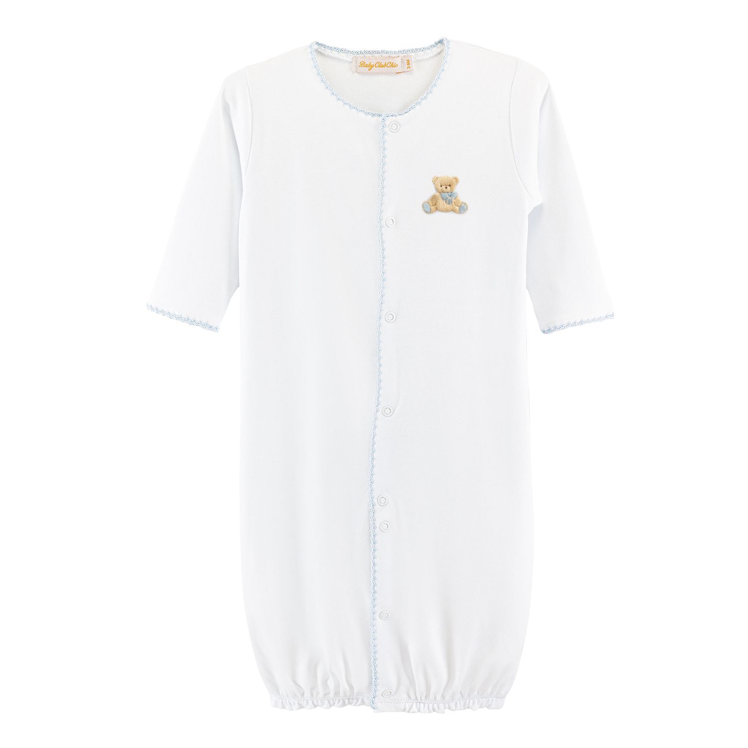 Toy Conv Gown with Crochet Trim, Blue Bear