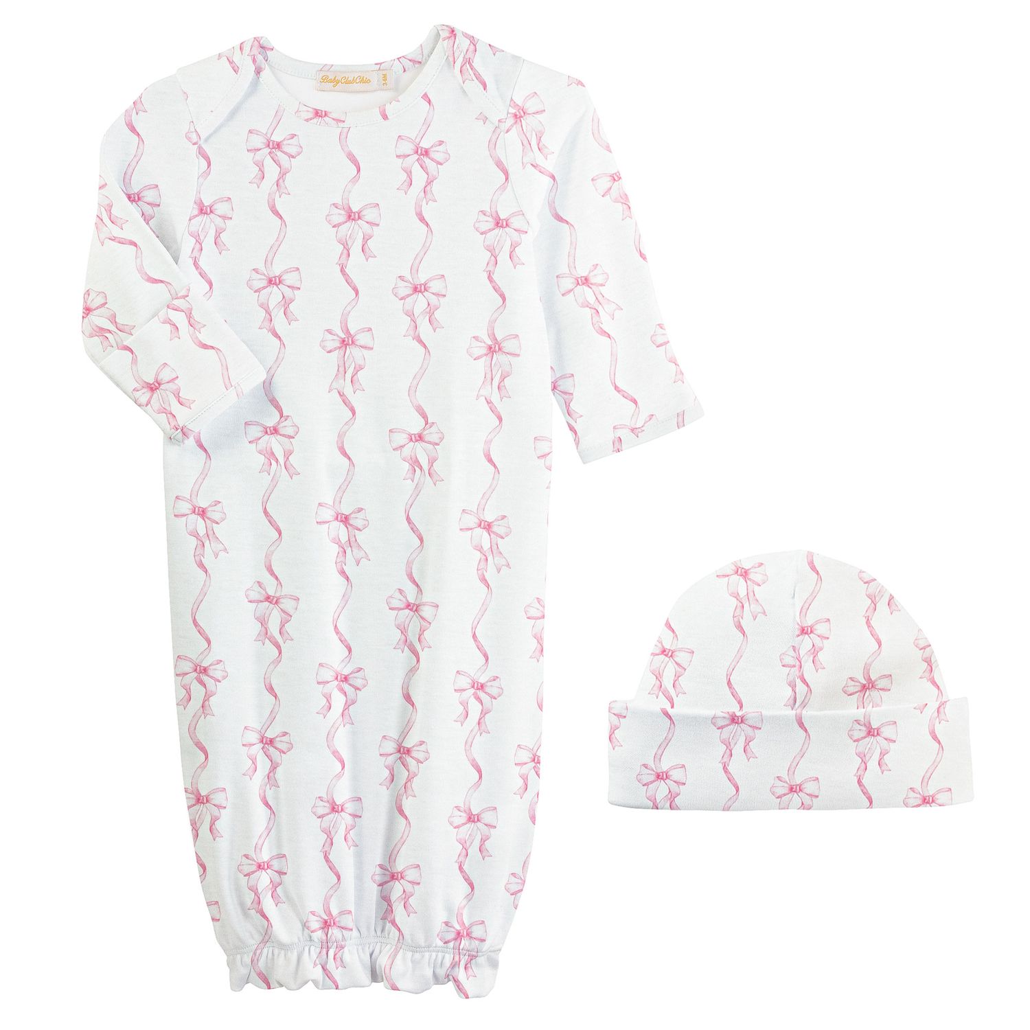 Coquette Bow, Printed Gown Set NB