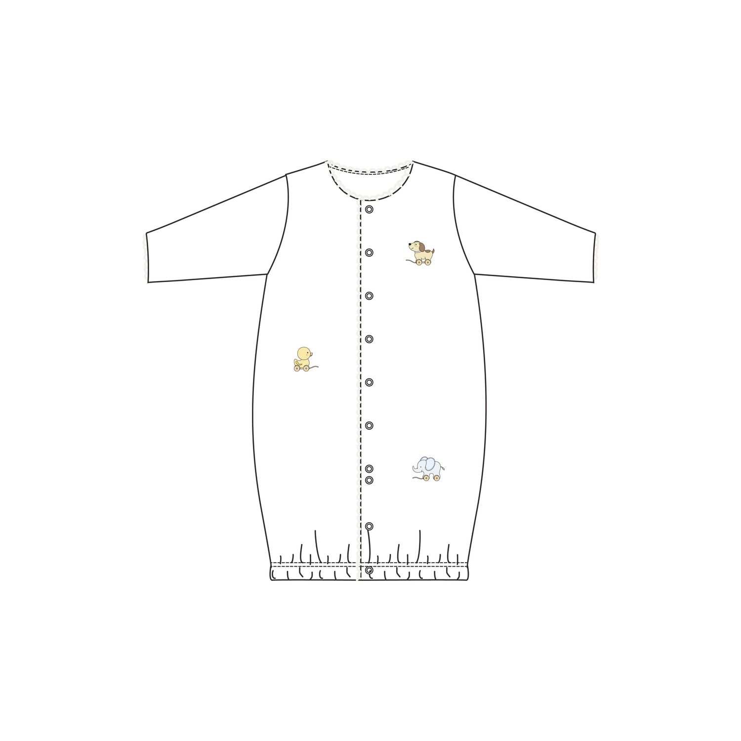 Sweet Toys Conv Gown With Crochet Trim 