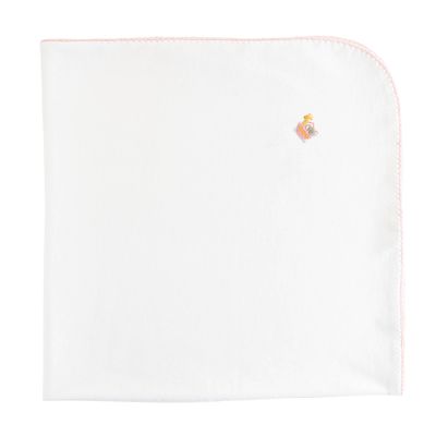 Noah&#39;s Ark Blanket with Crochet Trim, Pink