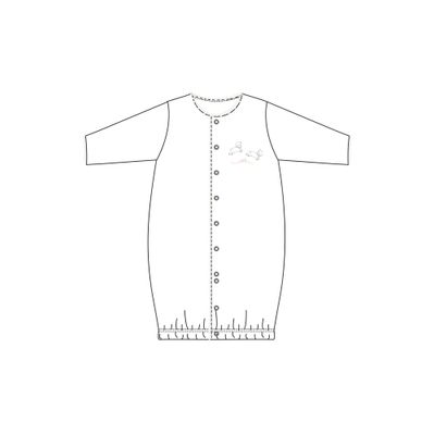 Baby Lamb Conv Gown with Crochet Trim, White