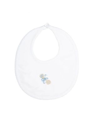 Blue Heirloom Rattle Bib