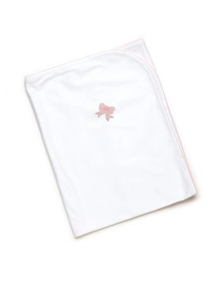 Classic Bow Baby Blanket, White