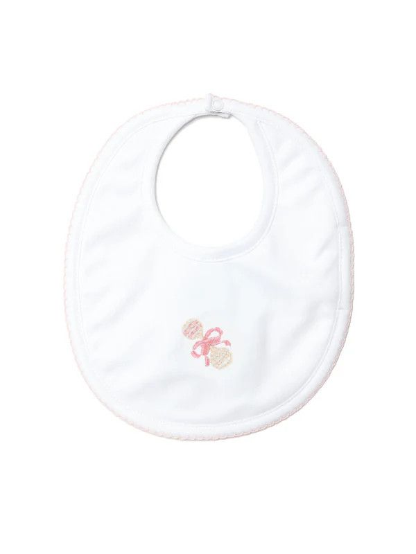 Pink Heirloom Rattle Bib