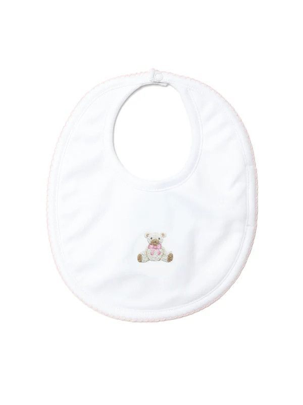 Pink Teddy Bear Pima Bib