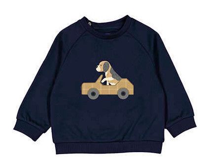 Pullover Pants Tracksuit, Navy w/ Dog