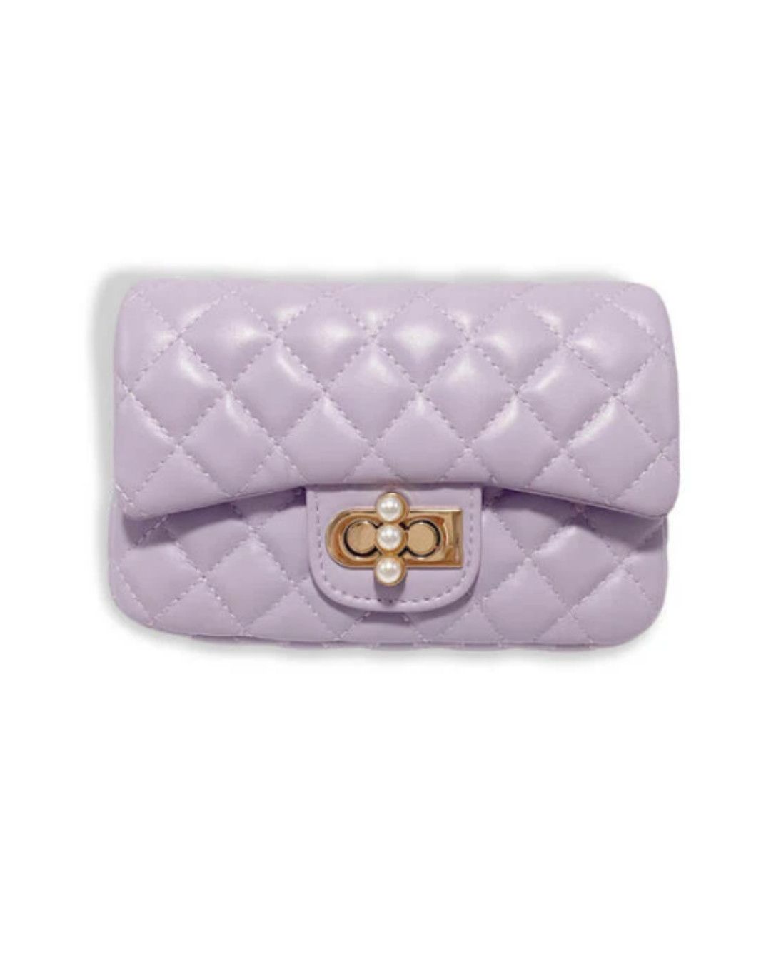 Petal Closure Quilted Purse Purple