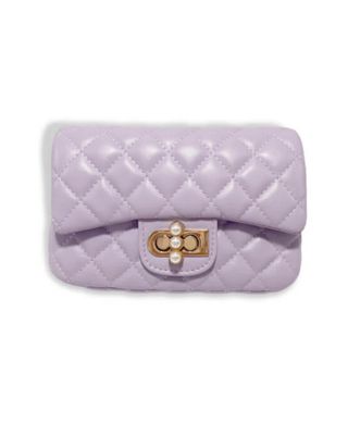 Petal Closure Quilted Purse Purple