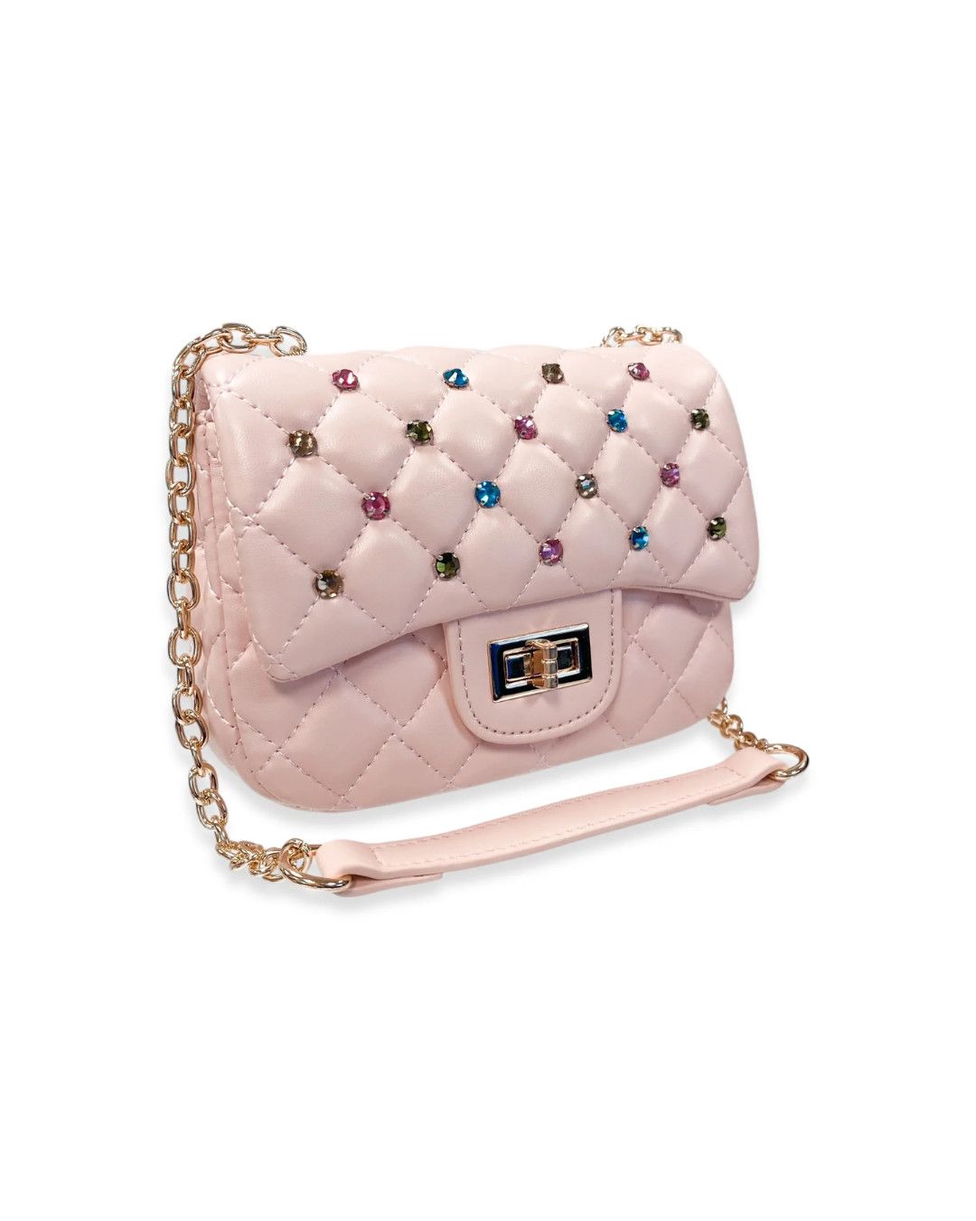 Colorful Gems Quilted Purse Pink